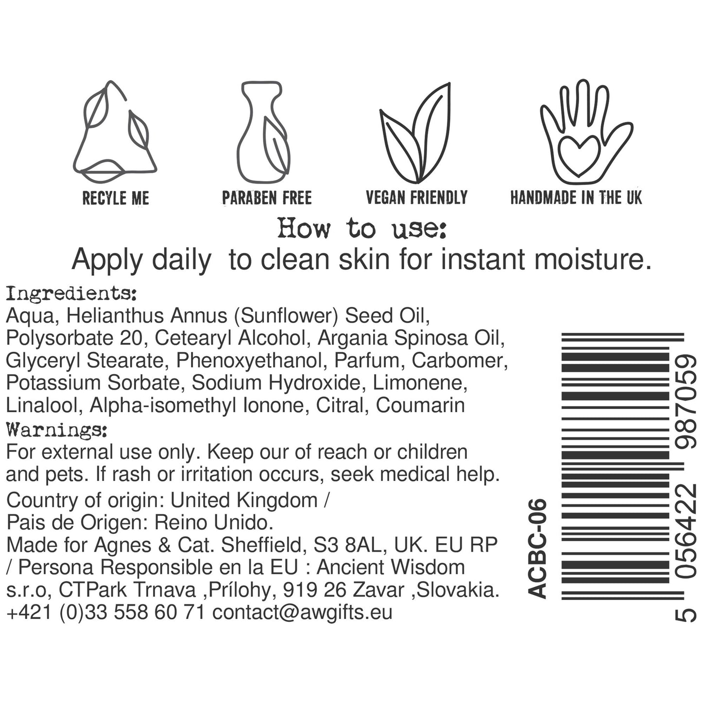 Agnes + Cat Hand & Body Cream | Provence | 300ml