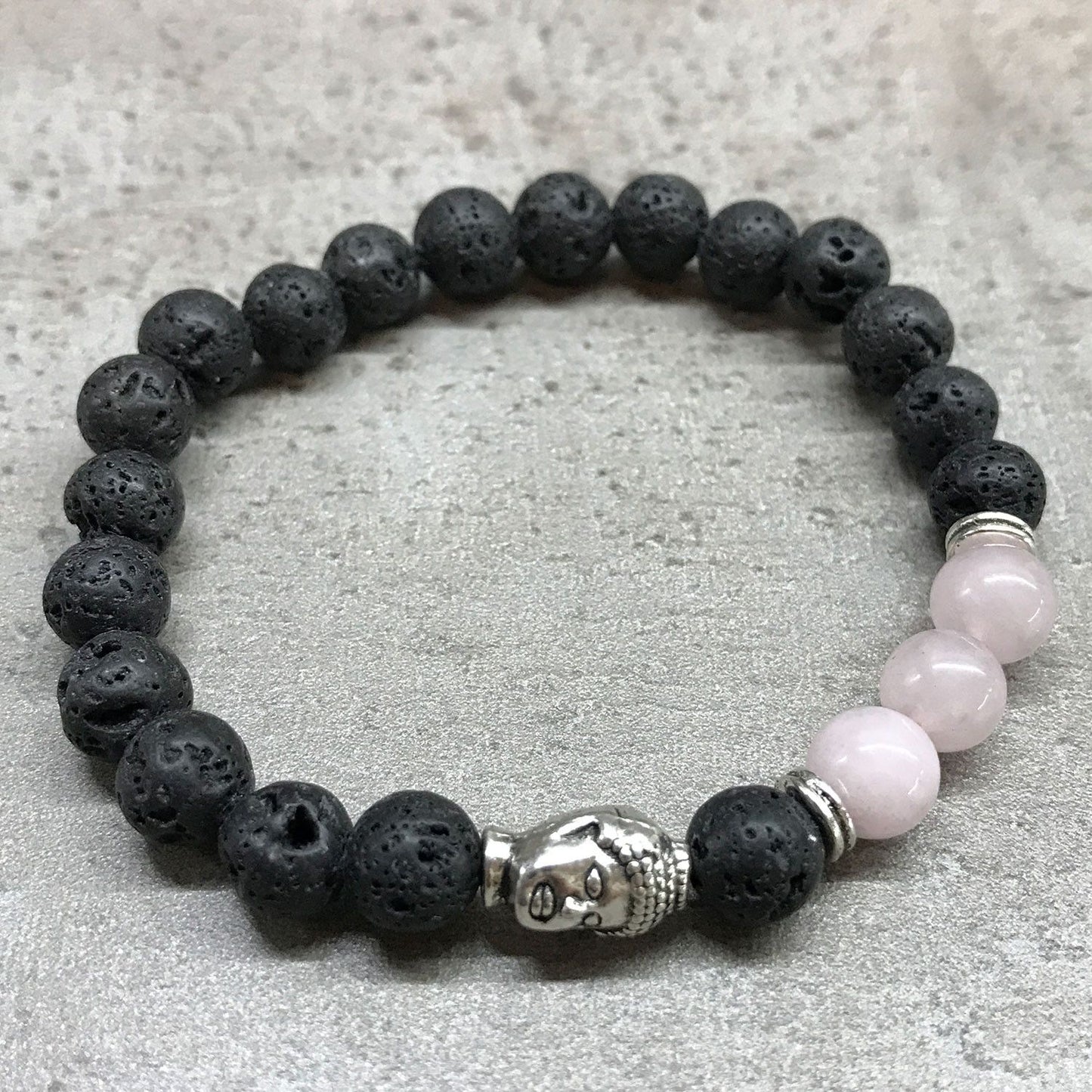 Rose Quartz & Lava Stone Bracelet – Love & Compassion