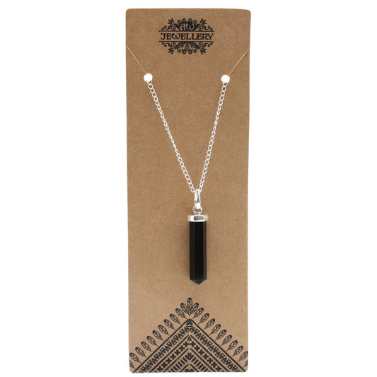 Black Agate Energy Necklace | Strength & Protection Crystal Pendant