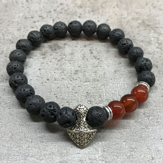 Lava Stone Carnelian Bracelet | Motivation & Courage