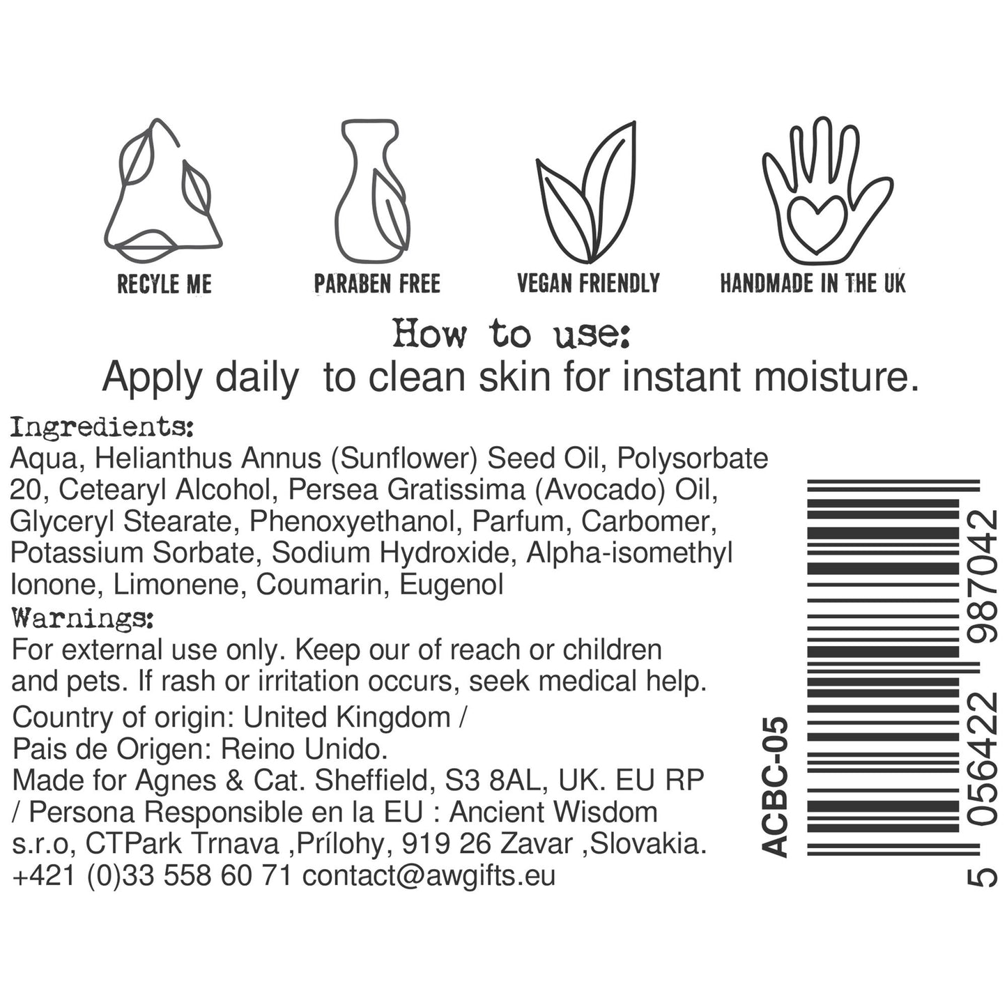 Agnes + Cat Hand & Body Cream | White Fig | 300ml
