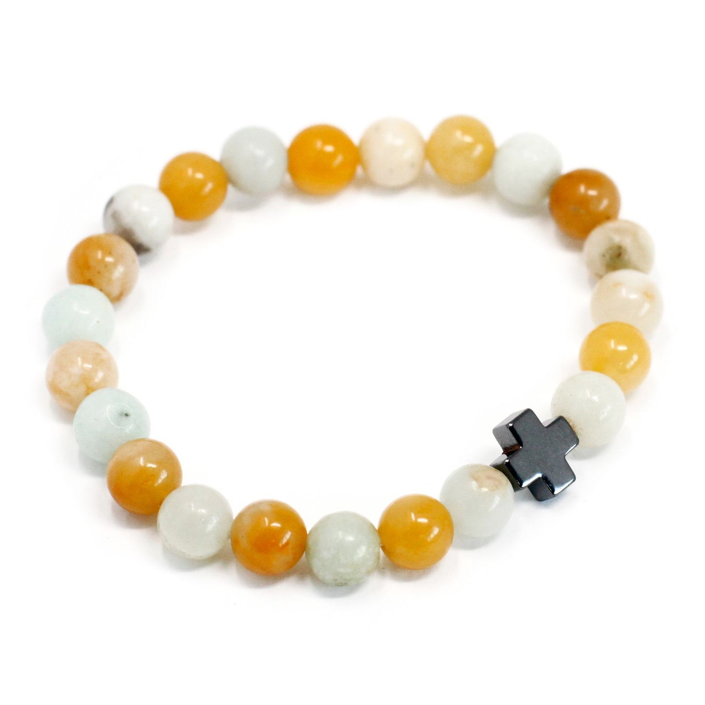 Loyalty Gemstone Friendship Bracelet Set (2 Bracelets) – Amazonite & Yellow Jasper