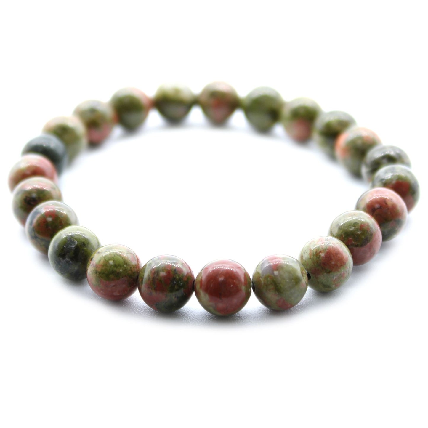 1x Power Bracelet - Green Jasper bracelet on a white background