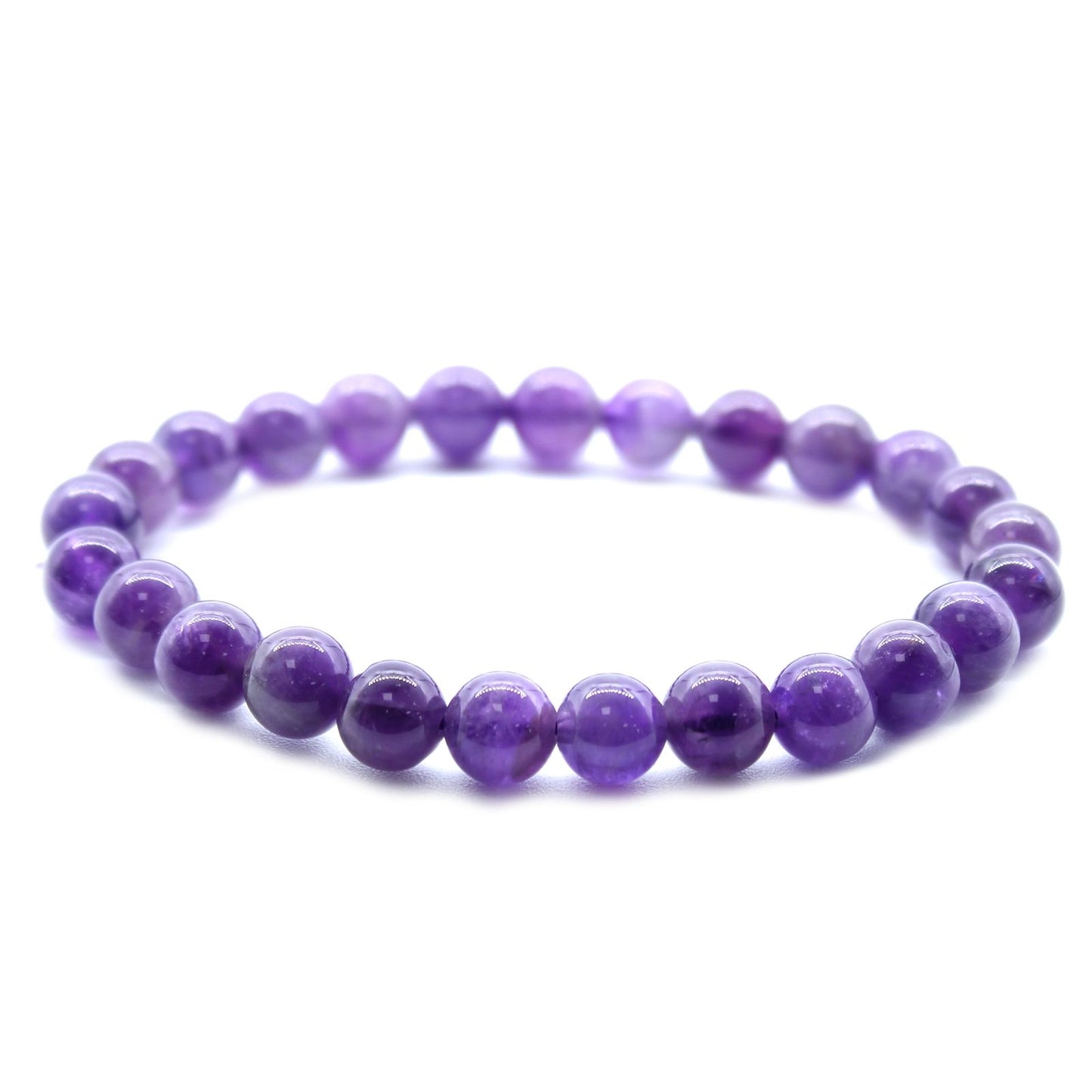 Purple Amethyst bracelet on a white background