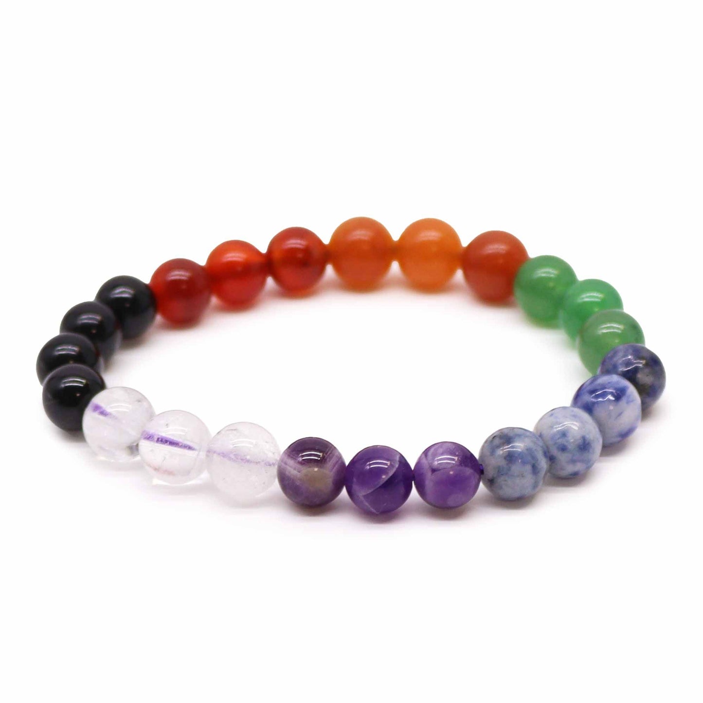 Chakra power bracelet on a white background