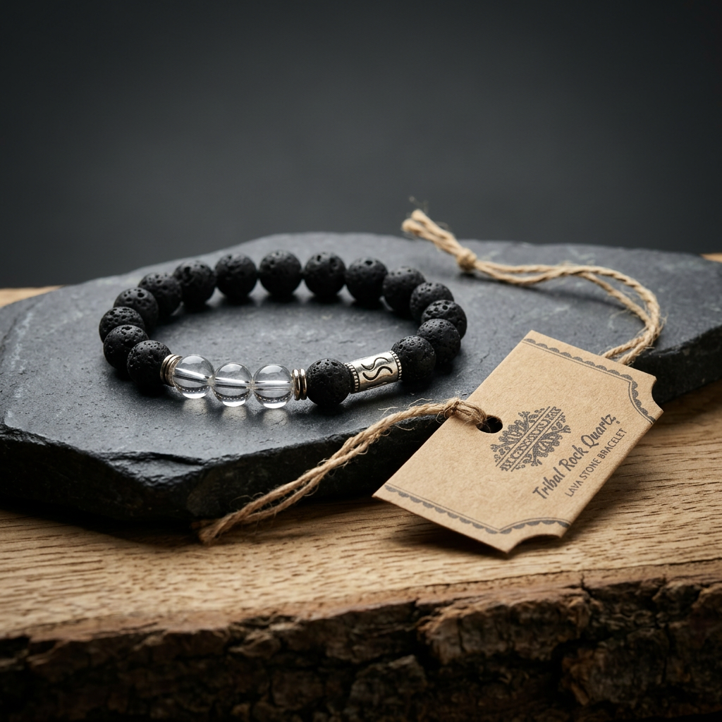 Lava Stone Bracelet – Tribal Rock Quartz