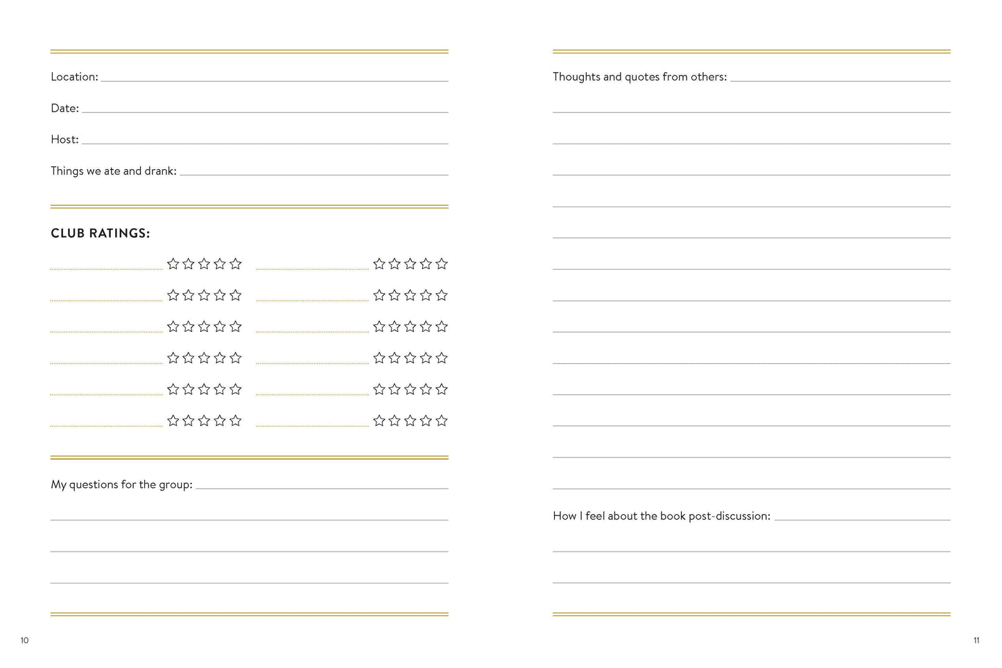 Book Club Journal – Reading Log & Literary Planner