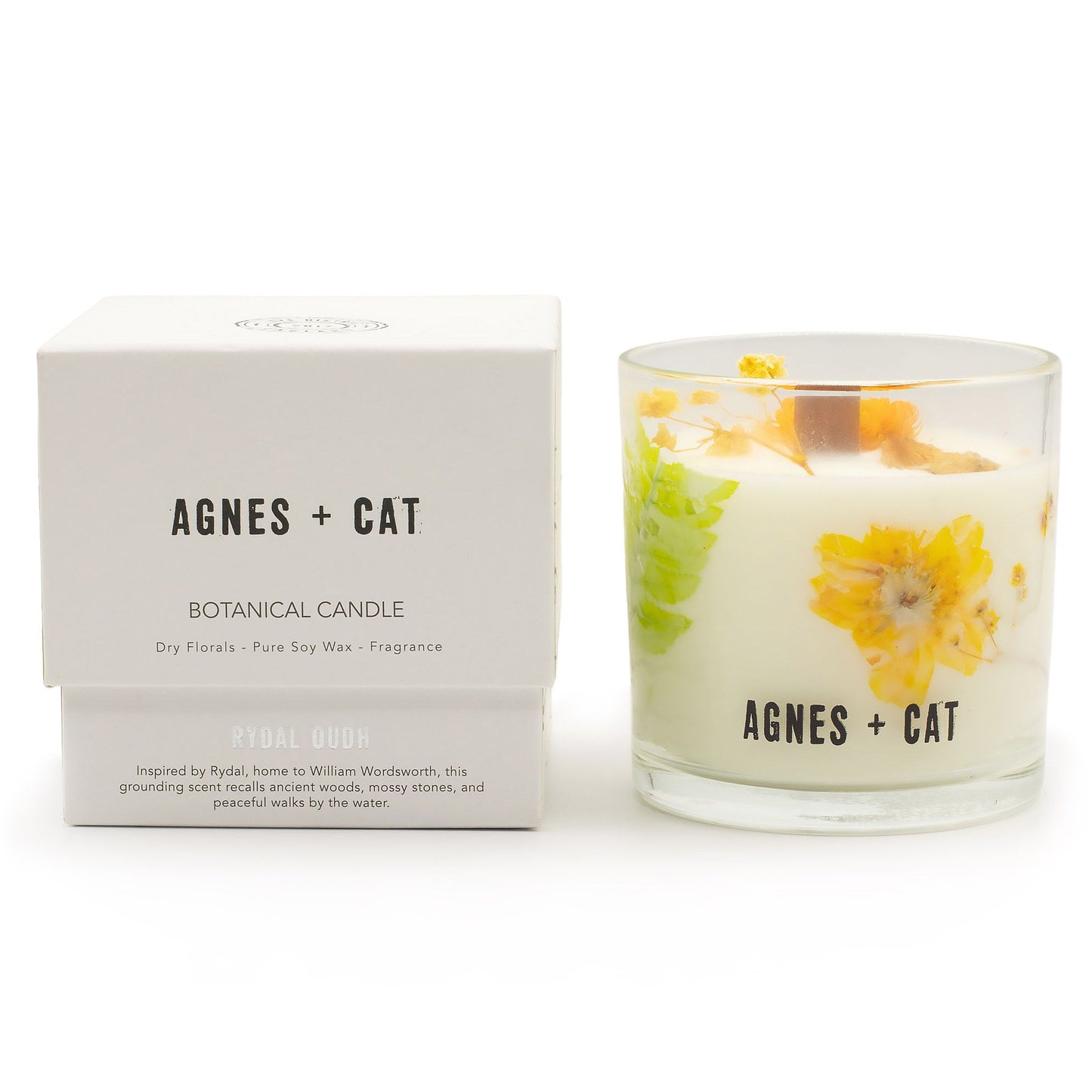 Botanical Pure Soy Wax Candle Inspired by Rydal, home to William Wordsworth.