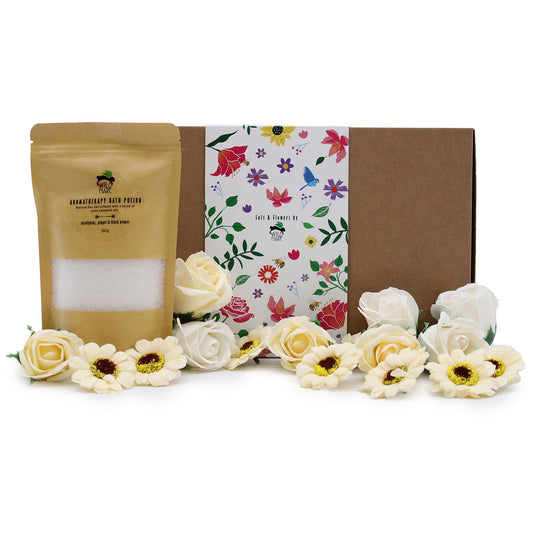 Bath Salt & Soap Flower Gift Set – Cold & Flu (Eucalyptus, Ginger & Black Pepper)
