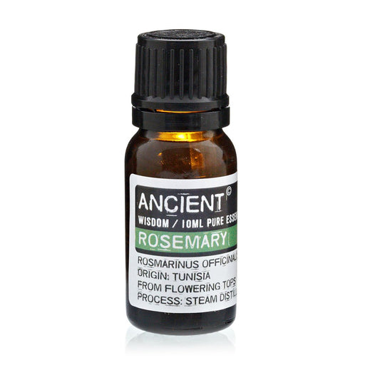 Bottle of Rosemary essential oil on a white background
