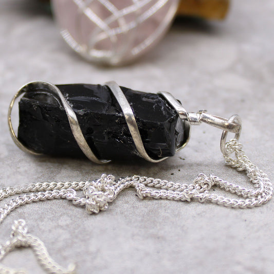 Black Onyx Cascade Crystal Necklace | Protection & Strength