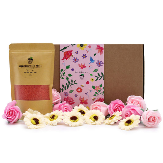 Bath Salt & Soap Flower Gift Set – Passion (Ylang Ylang, Lemon & Orange)