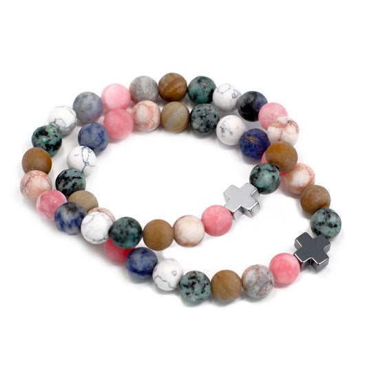 Harmony Rainbow Gemstone Friendship Bracelet Set (2 Bracelets)