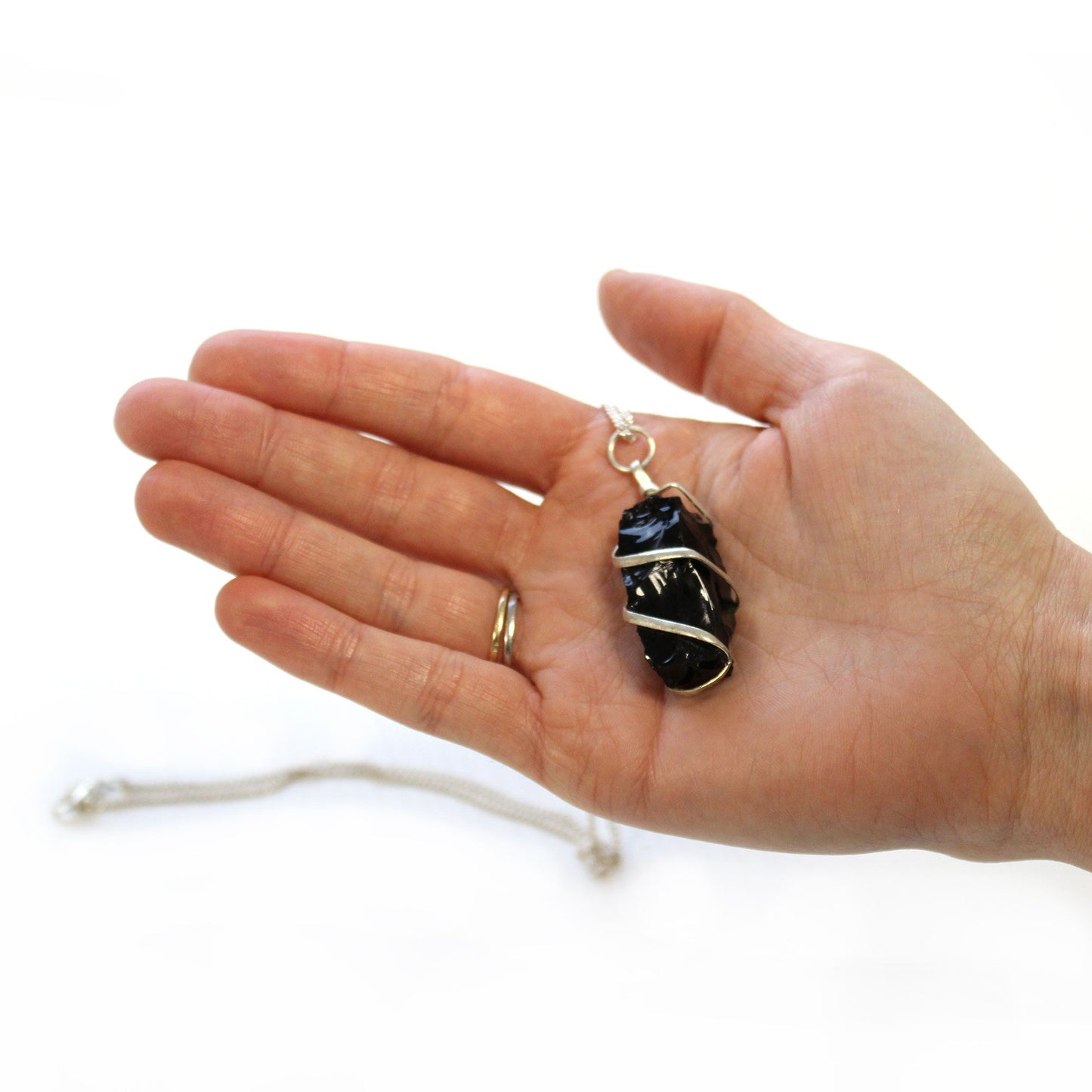 Black Onyx Cascade Crystal Necklace | Protection & Strength