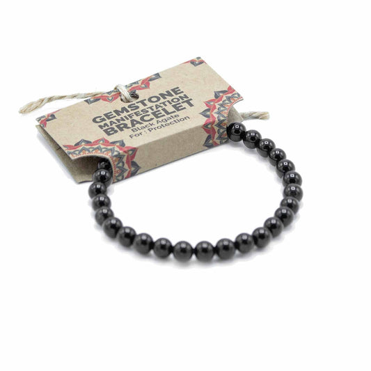 Black Agate Manifestation Bracelet – Protection & Strength