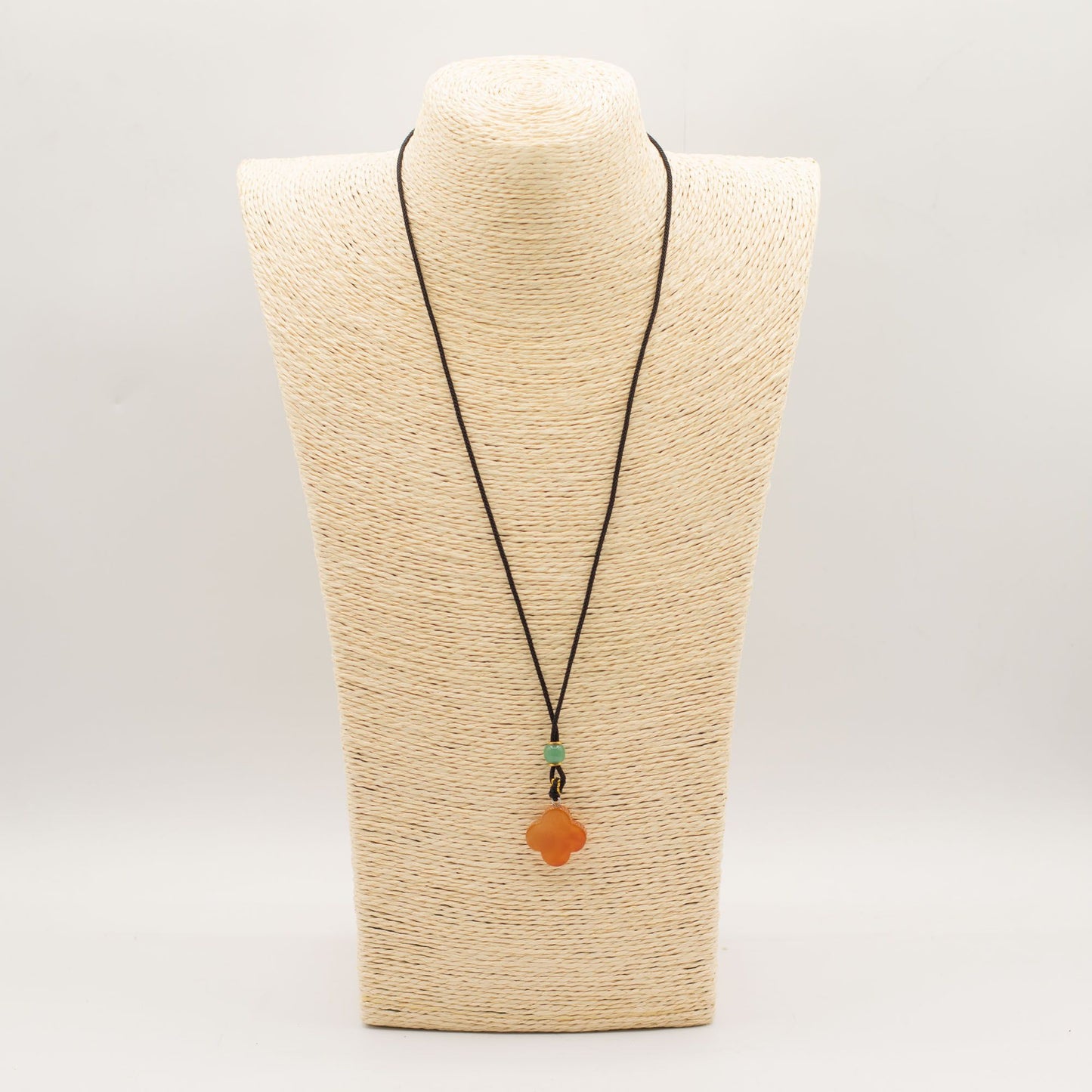 Gemstone Pendant - Red Jade Clover | Luck & Positive Energy