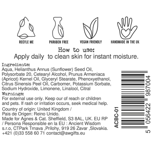 Agnes + Cat Hand & Body Cream | Clementine | 300ml