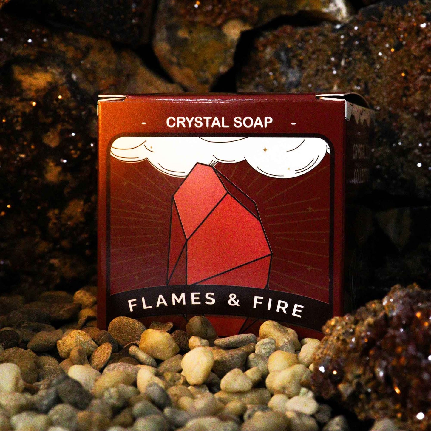 Crystal Infused Soap – Fire Element | Handmade Wellness Soap with Hidden Crystal Gift