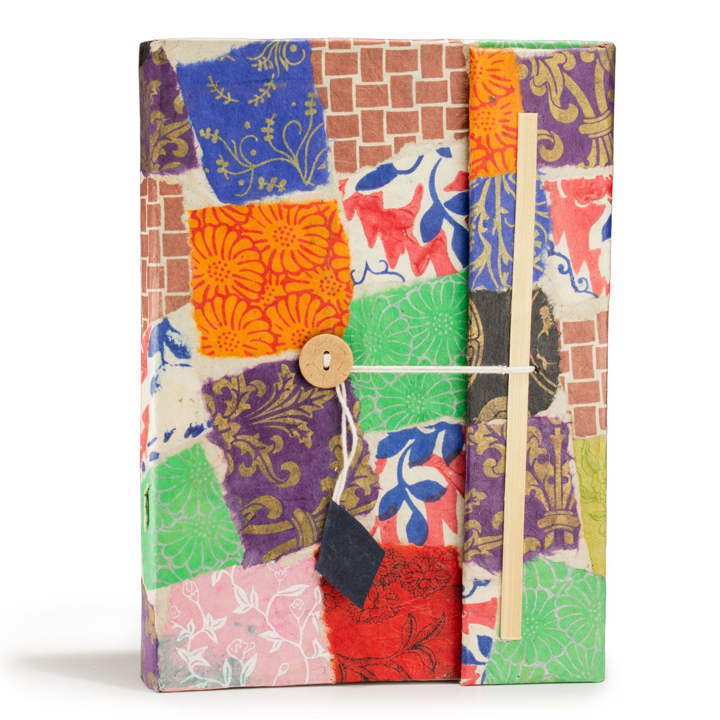 Lokta Patchwork Notebook – Large (21 x 15 cm)