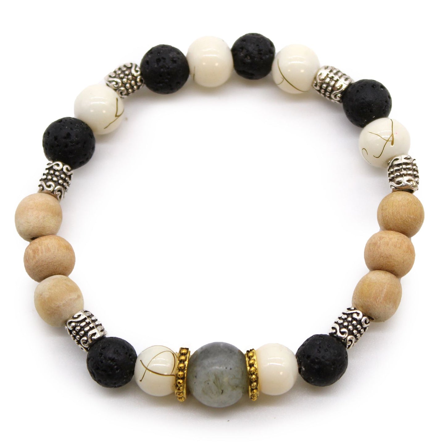 
Tri Hita Karana Balance Bangle – White Black Grey