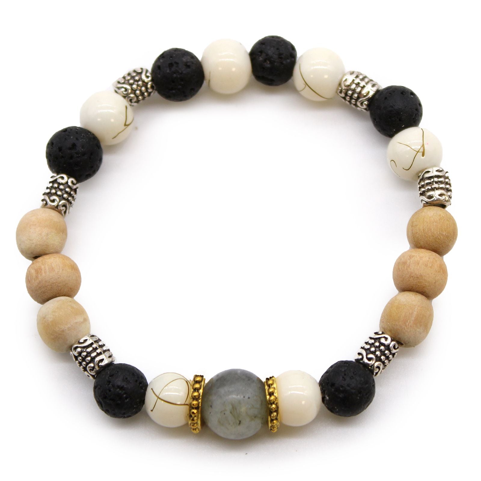 
Tri Hita Karana Balance Bangle – White Black Grey