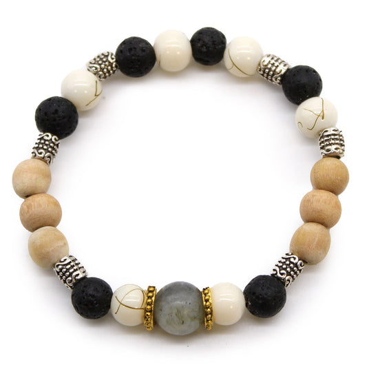 
Tri Hita Karana Balance Bangle – White Black Grey