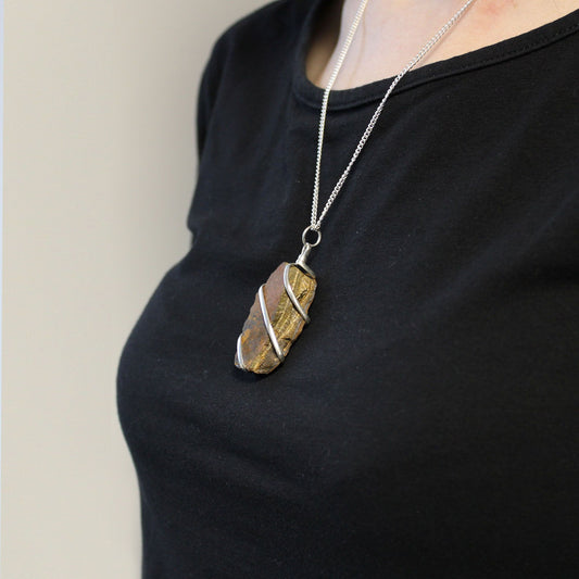 Tiger Eye Cascade Crystal Necklace | Confidence & Courage